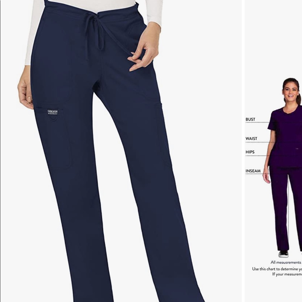 Cherokee workwear mid-rise flare scrub pants